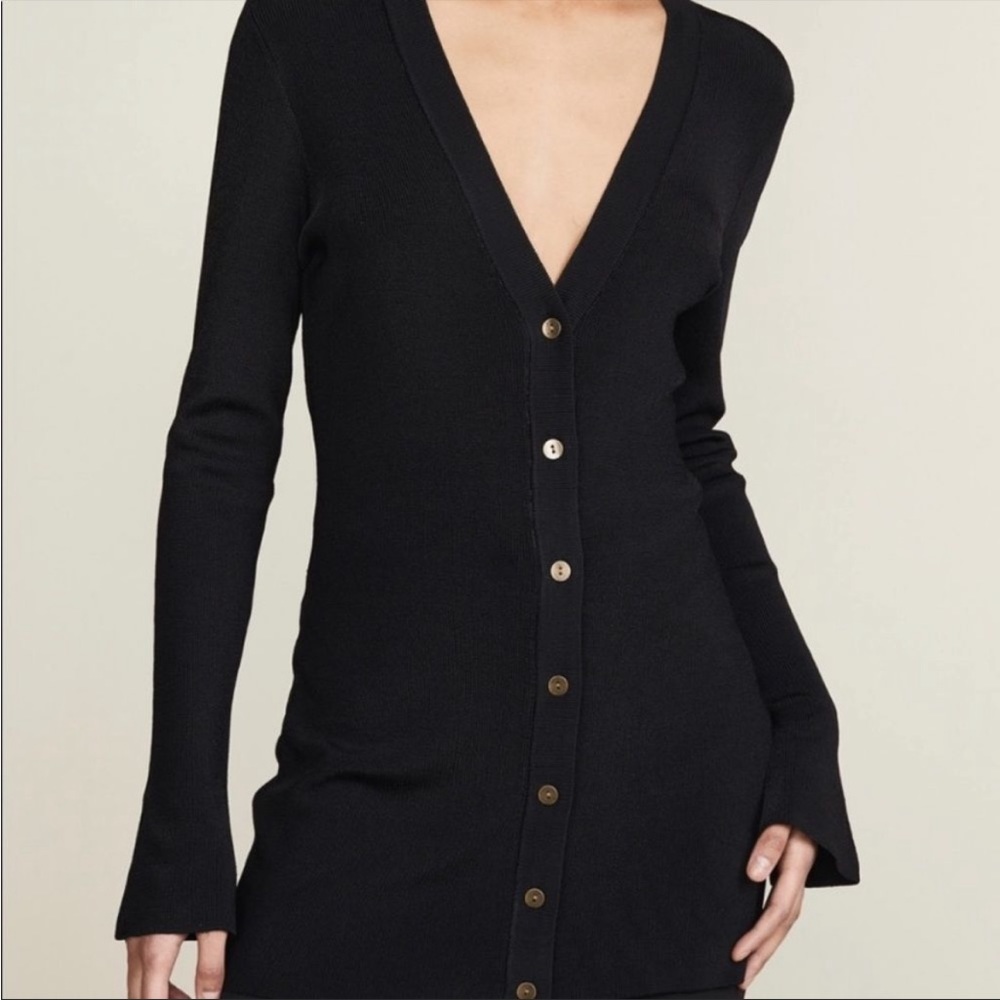 L’Agence woman’s Lucas black long Rib cardigans sweater - Picture 5 of 11